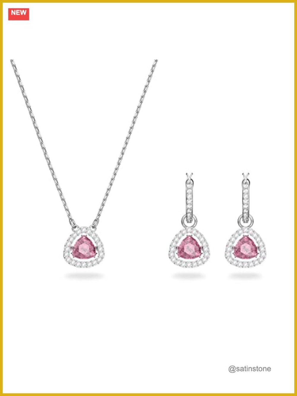 Swarovski Millenia Crystal Pendant and Earrings Set Rhodium Plated